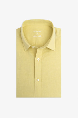 Lime linen blend shirt