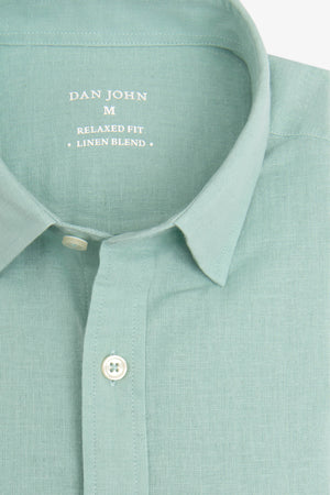 Mint linen blend shirt