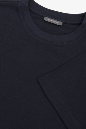 Navy textured piquet t-shirt