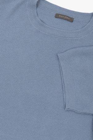 Light blue honeycomb knit t-shirt