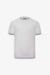 White knit t-shirt with contrasting edges
