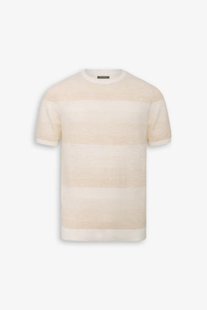 T-shirt riga degradè sabbia