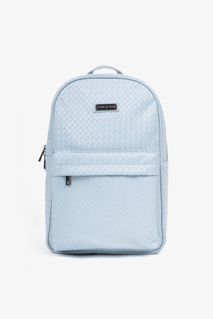 Light blue woven backpack