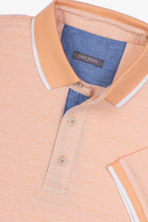 Apricot contrasting collar and profiles polo shirt