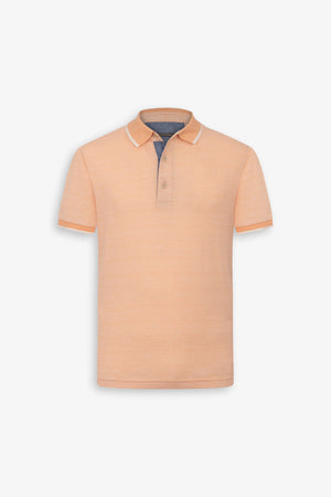 Apricot contrasting collar and profiles polo shirt