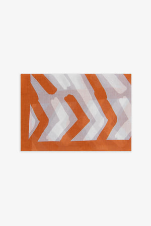 Orange geometric print scarf