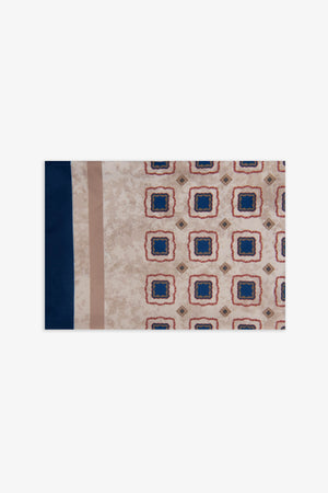 Blue geometric print scarf