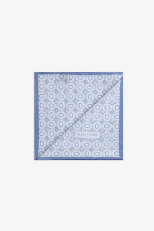 Light blue all-over circle pattern jacquard pocket square