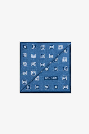 Light blue all-over geometric macro jacquard pocket square