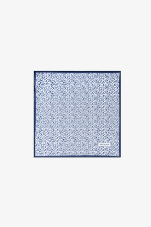 Pañuelo de bolsillo de jacquard con micromotivo integral floral color azul azafata