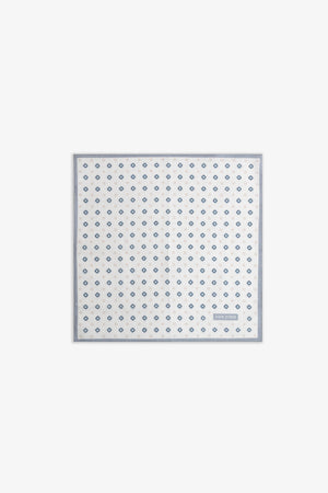 Cream jacquard pocket square with all-over geometric pattern