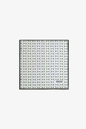 Gray all-over geometric pattern jacquard pocket square