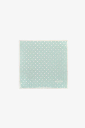 Mint jacquard pocket square with all-over microflowers pattern
