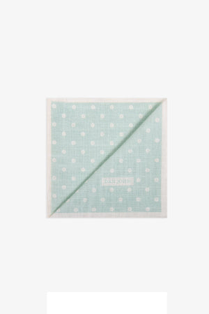 Mint jacquard pocket square with all-over microflowers pattern