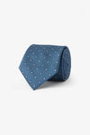 Cravate petit motif bleu turquin