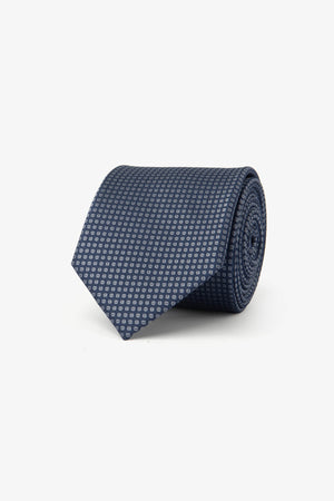 Cravate fantaisie à petit motif grain de café bleue