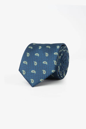 Blue cashmere pattern tie