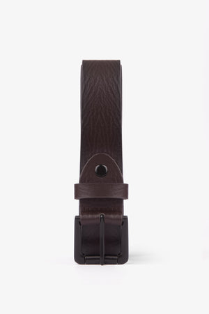 Cinturón con efecto irregular color marrón oscuro