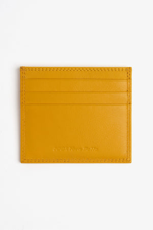 Yellow leather card holder