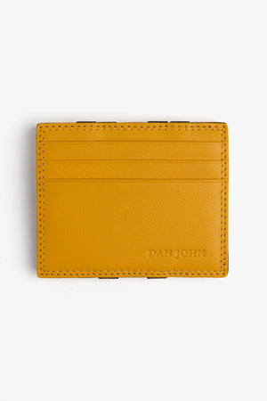 Yellow card holder with elastic bands