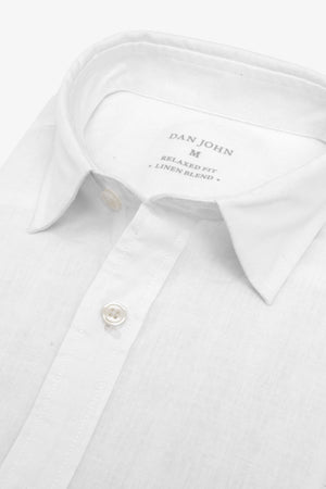 White linen blend shirt