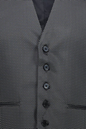 Herringbone satin-effect waistcoat