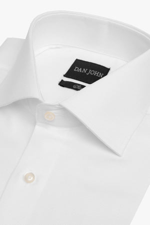 Slim-fit white Oxford shirt