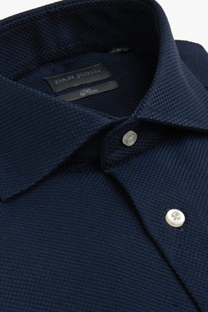Slim-fit blue textured ‘la Picoco’ shirt