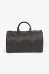 Dark brown faux-leather travel bag
