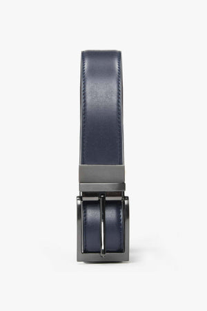 Classic double-sided belt in blue/burgundy