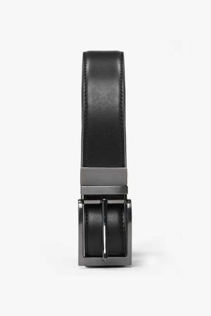 Cintura classica double face nero/marrone