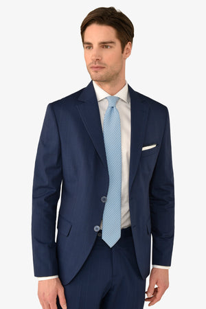 Regular royal blue window pattern suit jacket