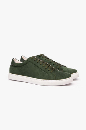 Green suede trainers
