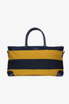 Mustard and blue two-tone weekend travel bag