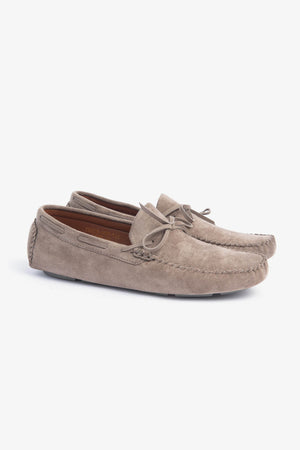 Taupe Suede Driver Moccasins