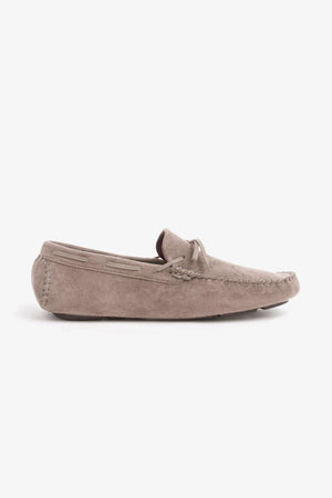 Taupe Suede Driver Moccasins