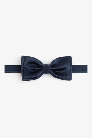 Navy satin bow tie
