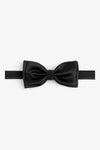 Black satin bow tie