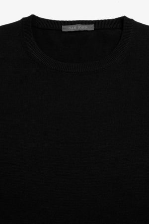 T-shirt uni en maille noir