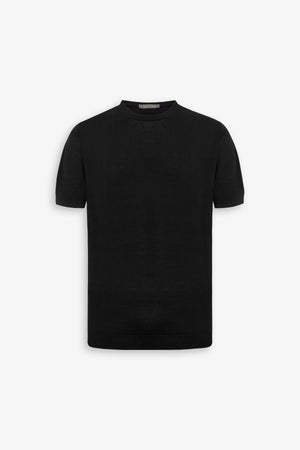Camiseta de punto color negro liso