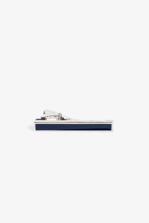 Classic two-tone rectangle tie pin
