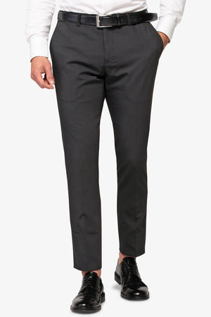 Grey slim-fit formal trousers