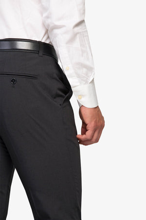 Grey slim-fit formal trousers