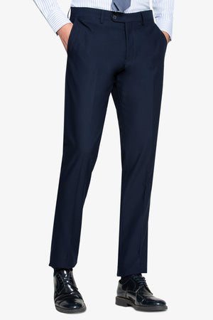 Regular fit plain navy classic suit trousers