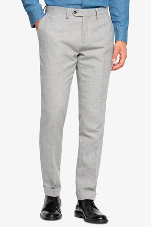 Pantalone da abito effetto flanella grigio