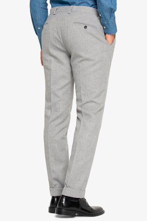 Pantalone da abito effetto flanella grigio